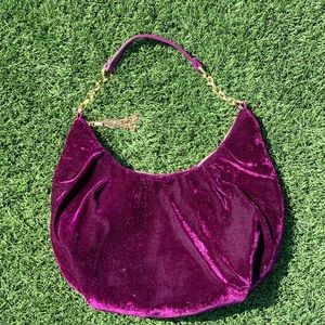 Purple Crushed Velvet Purse
